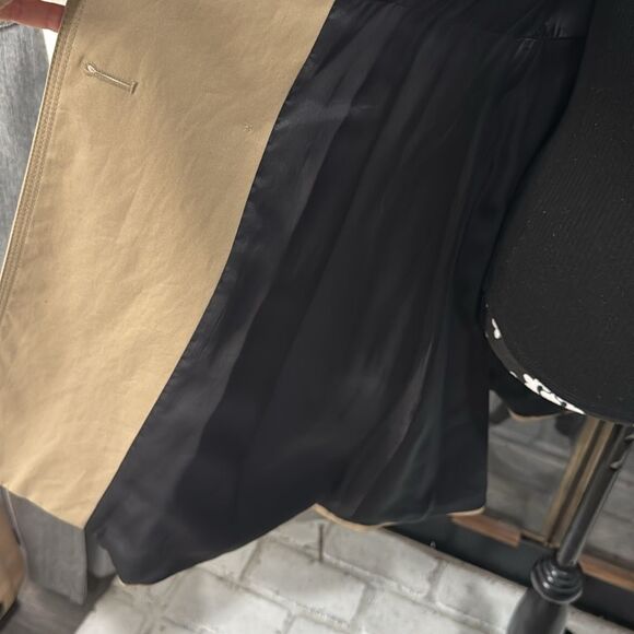 Zara Women's Trench Coat Tan Camel Small 3 button Belted Cotton - Picture 11 of 12